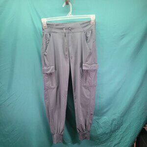 All In Motion Womens XS Gray Cargo Joggers With Elastic Waist & Drawstring